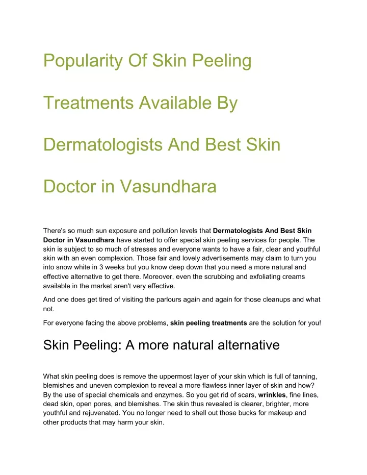 popularity of skin peeling