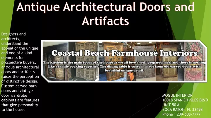 antique architectural doors and artifacts