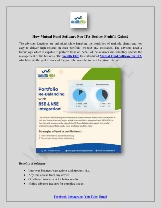 how mutual fund software for ifa derives fruitful