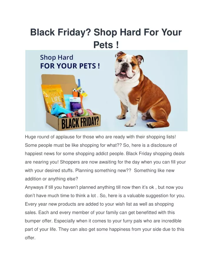 black friday shop hard for your pets