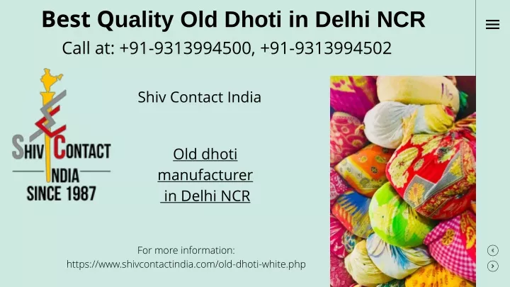 best q uality old dhoti in delhi ncr