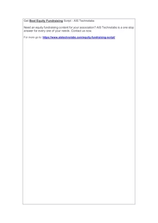 get best equity fundraising script ais technolabs
