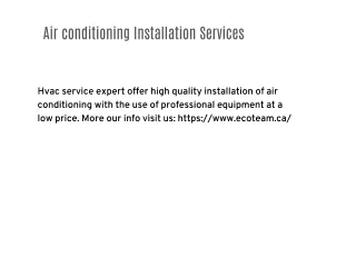 Air conditioning Installation Services