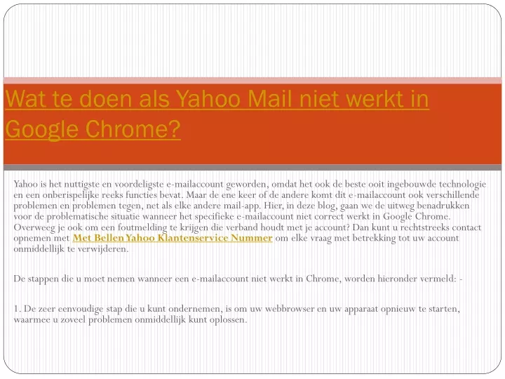wat te doen als yahoo mail niet werkt in google chrome