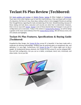 Teclast F6 Plus Review |Techbored: