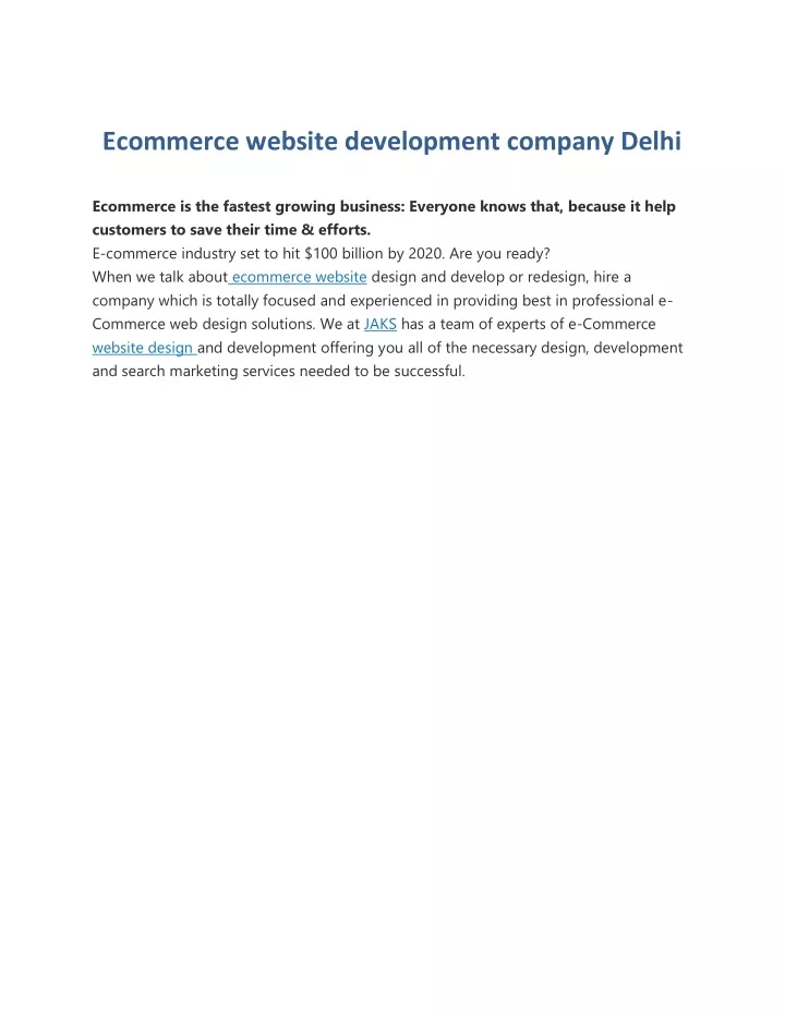ecommerce website development company delhi