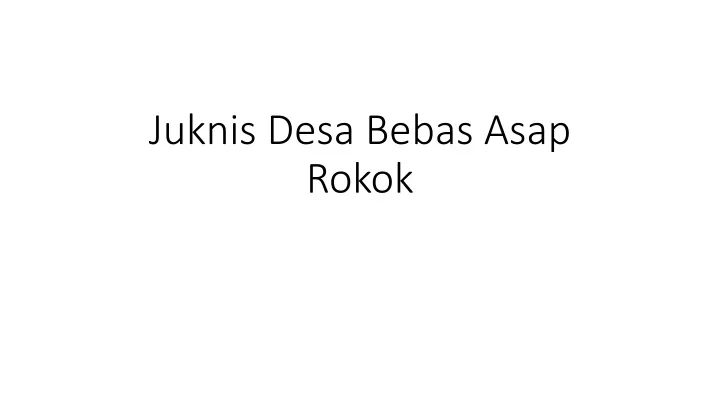 juknis desa bebas asap rokok