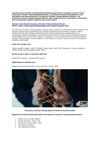 the pulmonary function testing systems market