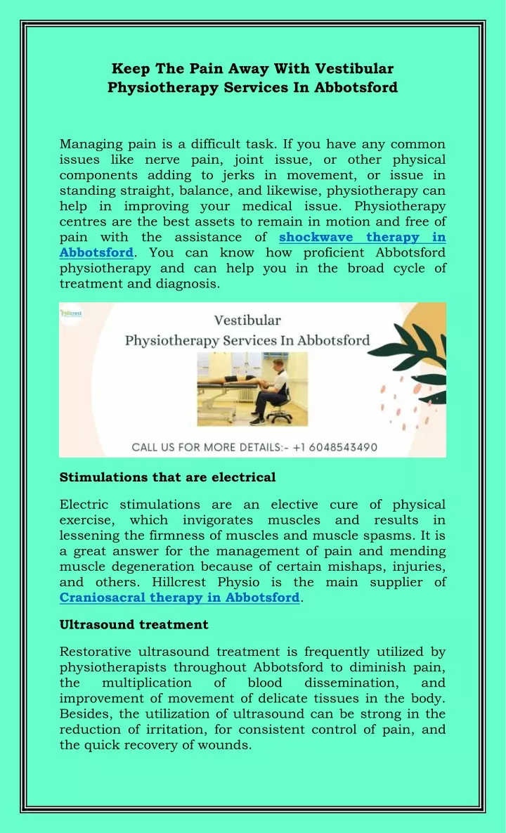 keep the pain away with vestibular physiotherapy