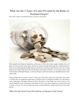 what are the 2 types of loans provided