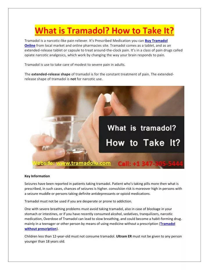 what is tramadol how to take it