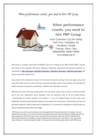 When performance counts, you need to hire PBP Group