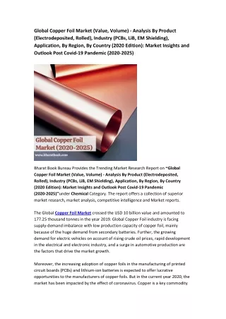 global copper foil market value volume analysis