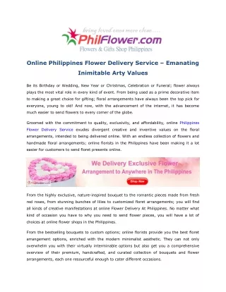 Online Philippines Flower Delivery Service