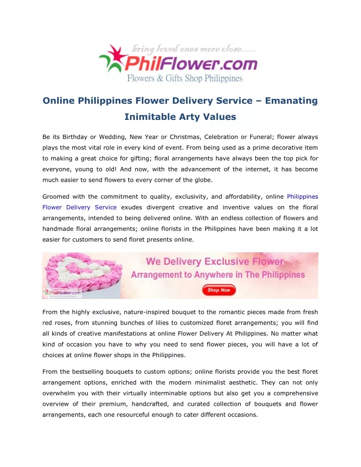 online philippines flower delivery service