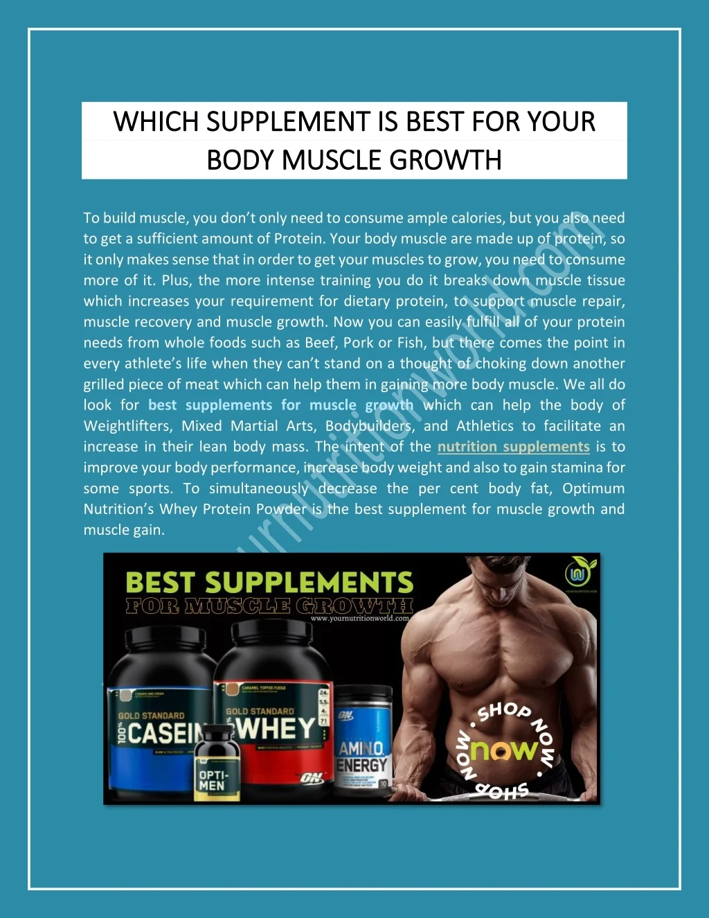 PPT - WHICH SUPPLEMENT IS BEST FOR YOUR BODY MUSCLE GROWTH PowerPoint ...