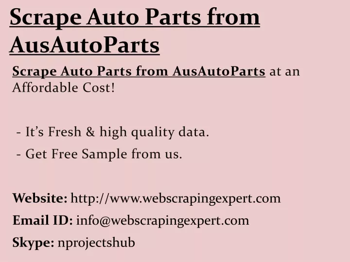 scrape auto parts from ausautoparts