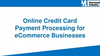 Online Credit Card Payment Processing for eCommerce Businesses