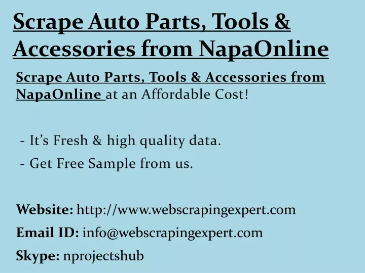 scrape auto parts tools accessories from napaonline