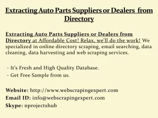 extracting auto parts suppliers or dealers from directory