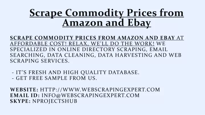 scrape commodity prices from amazon and ebay