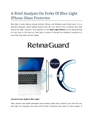 Blue Light IPhone Glass Protector