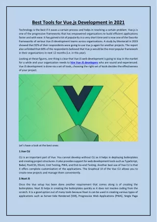 Best Tools for Vue.js Development in 2021