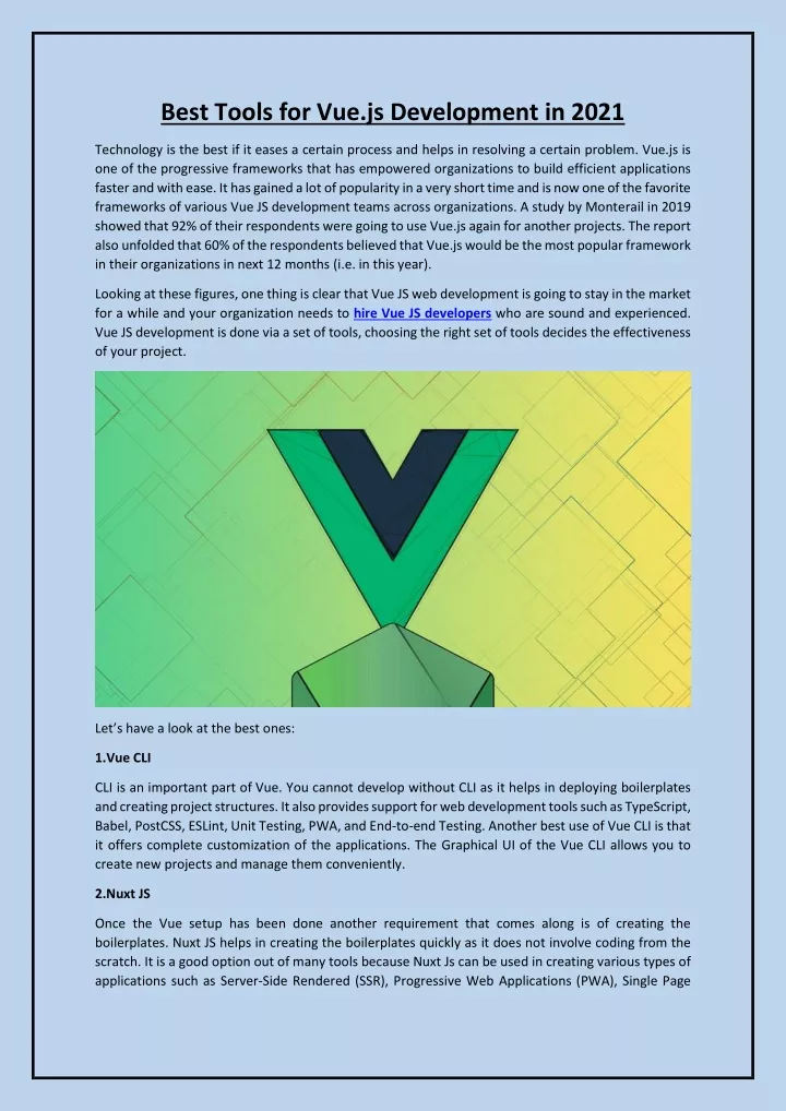 best tools for vue js development in 2021