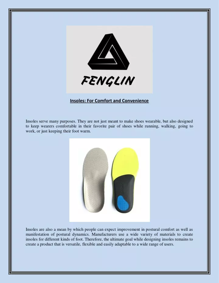 insoles for comfort and convenience