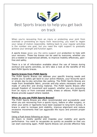 Best Sports braces to help you get back on track
