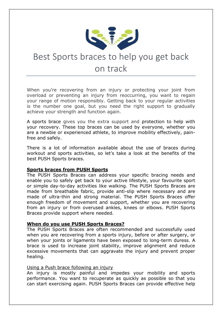 best sports braces to help you get back on track