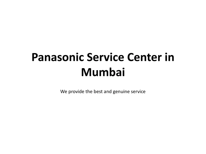 panasonic service center in mumbai