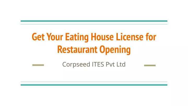 get your eating house license for restaurant