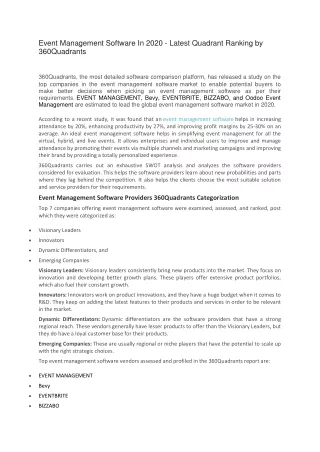 event management software in 2020 latest quadrant