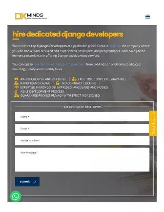 hire dedicated django developers