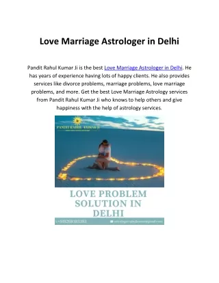 Love Marriage Astrologer in Delhi