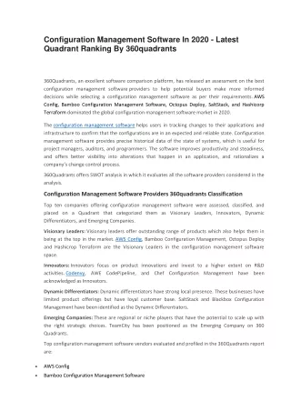 configuration management software in 2020 latest