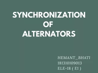 Synchronization of Alternators