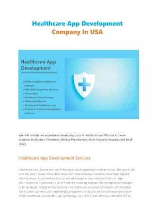 healthcare app development company in usa