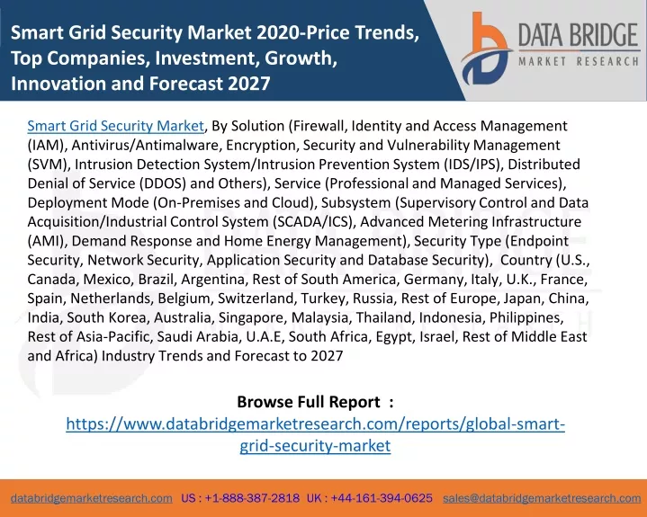 smart grid security market 2020 price trends