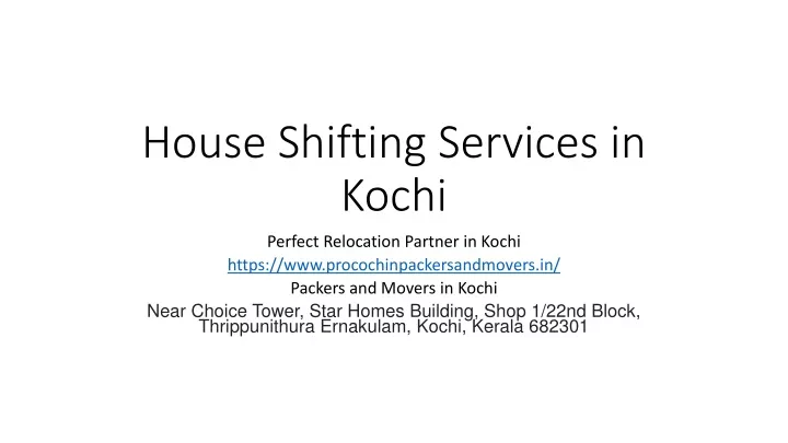 house shifting services in kochi
