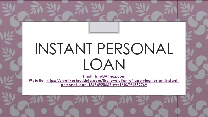 instant personal loan email info@afinoz
