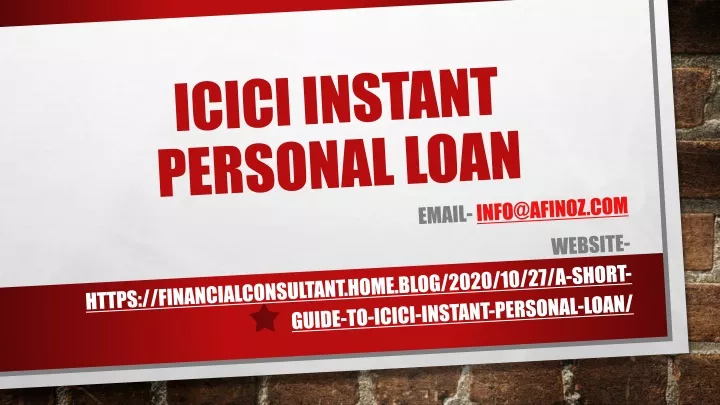 icici instant personal loan