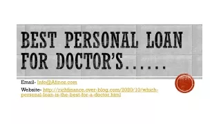 WHICH PERSONAL LOAN IS THE BEST FOR A DOCTOR?