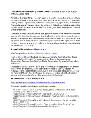 the global persistent memory pmem market