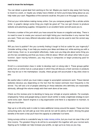 need to know the techniques you can obtain