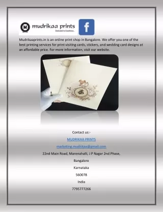 mudrikaaprints in is an online print shop
