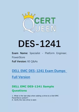 Cracked DELL EMC DES-1241 Exam Dumps