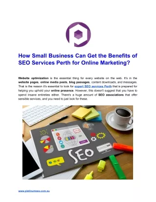 How Small Business Can Get the Benefits of SEO Services Perth for Online Marketing?