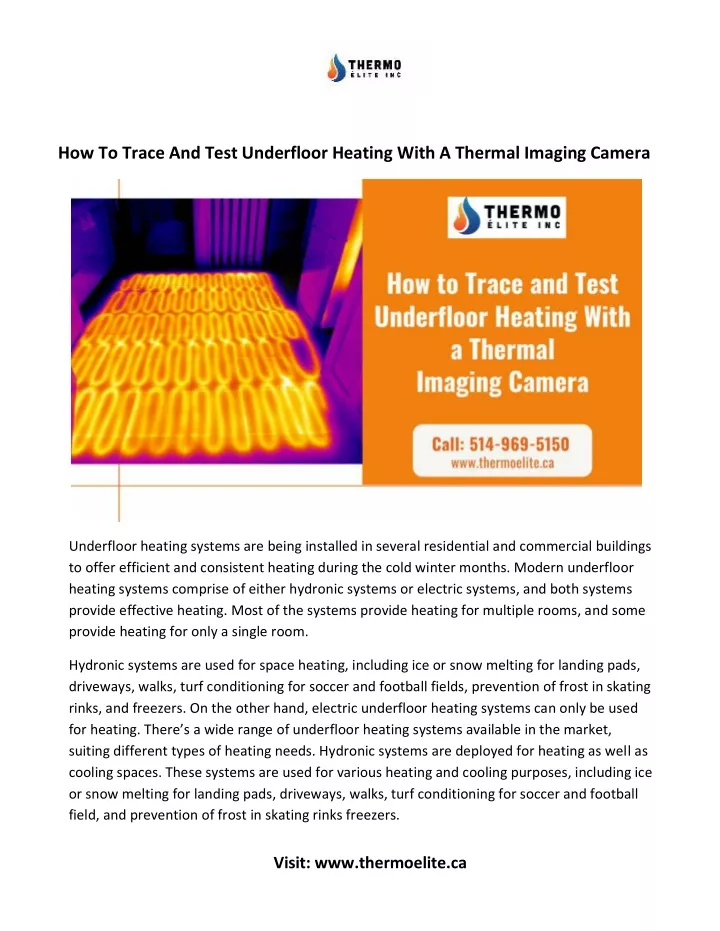how to trace and test underfloor heating with